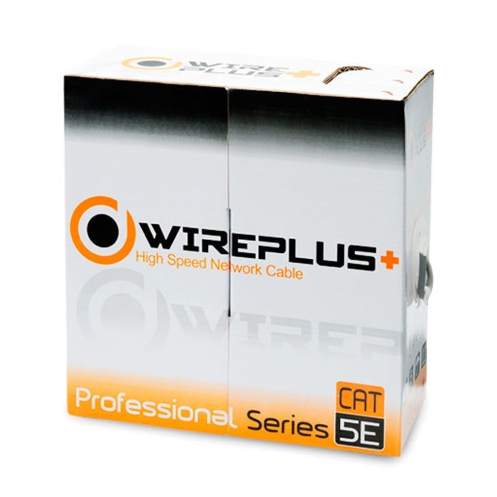 [CAB-UTP5-100] Wireplus - Cable UTP CAT5e (Categoria 5e) CCA Interior (Gris) [Caja 100 Metros]