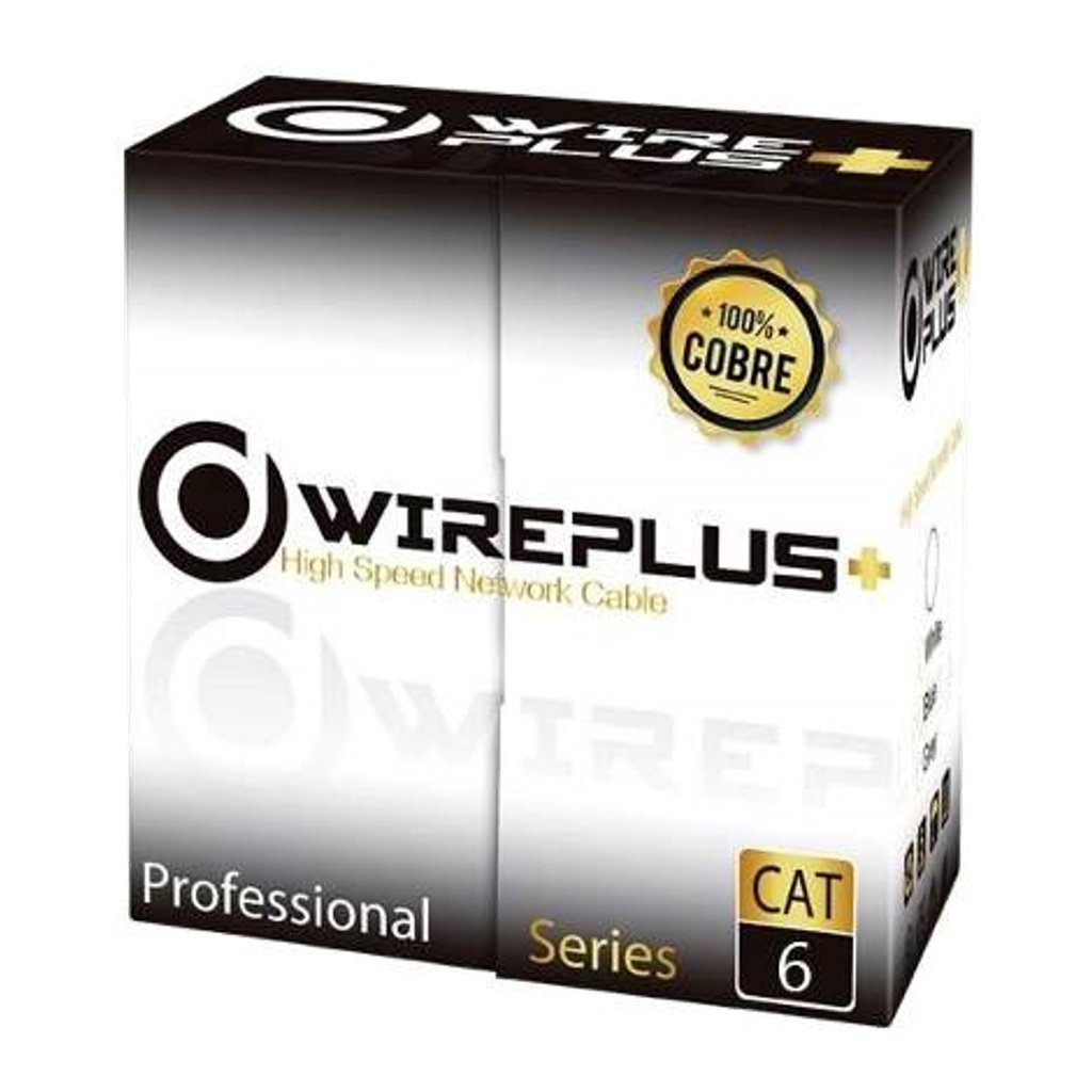 [CAB-UTP6-305-CO] Wireplus - Cable UTP CAT6 (Categoria 6) 100% Cobre Interior (Azul) [Caja 305 Metros]