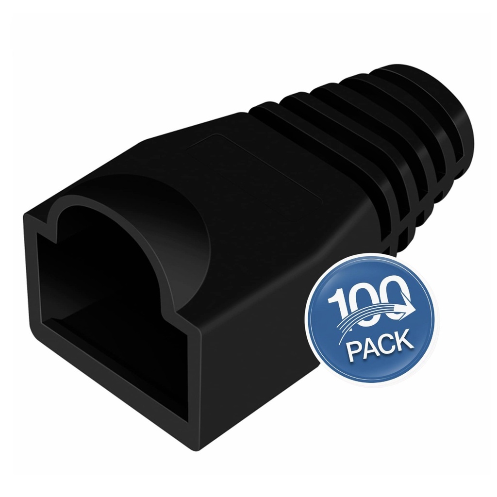 [WP-BTRJ-BLACK] Wireplus - Botas Protectoras RJ45 Color Negro [100 Unidades]