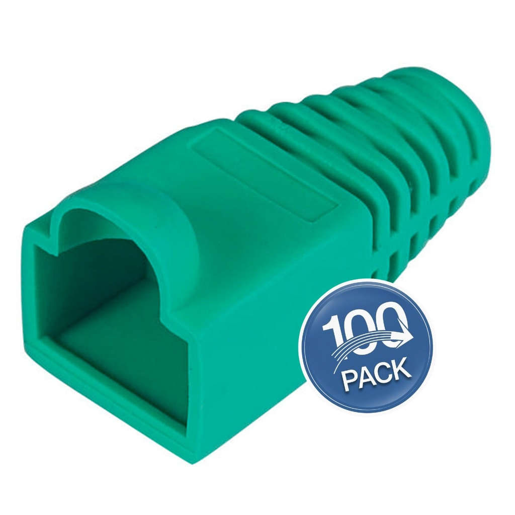 [WP-BTRJ-GREEN] Wireplus - Botas Protectoras RJ45 Color Verde [100 Unidades]
