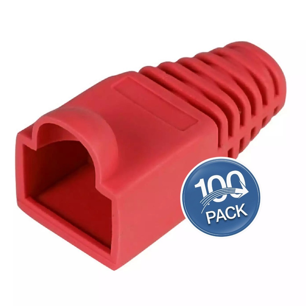 [WP-BTRJ-RED] Wireplus - Botas Protectoras RJ45 Color Roja [100 Unidades]