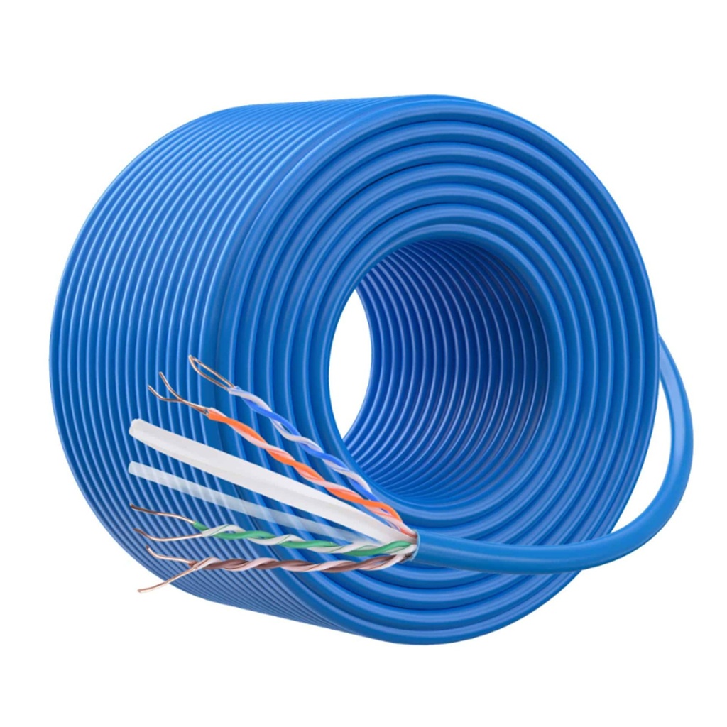 [CAB-UTP6-50] Wireplus - Cable UTP CAT6 (Categoria 6) CCA Interior (Azul) [Rollo 50 Metros]