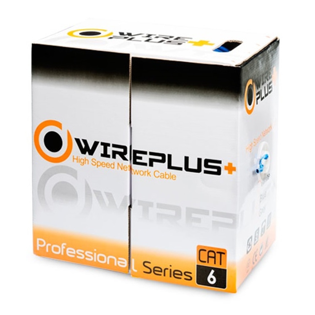 [CAB-UTP6-100] Wireplus - Cable UTP CAT6 (Categoria 6) CCA Interior (Azul) [Caja 100 Metros]