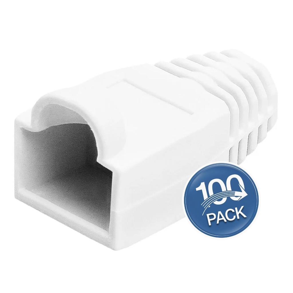 [WP-BTRJ-WHITE] Wireplus - Botas Protectoras RJ45 Color Blanco [100 Unidades]