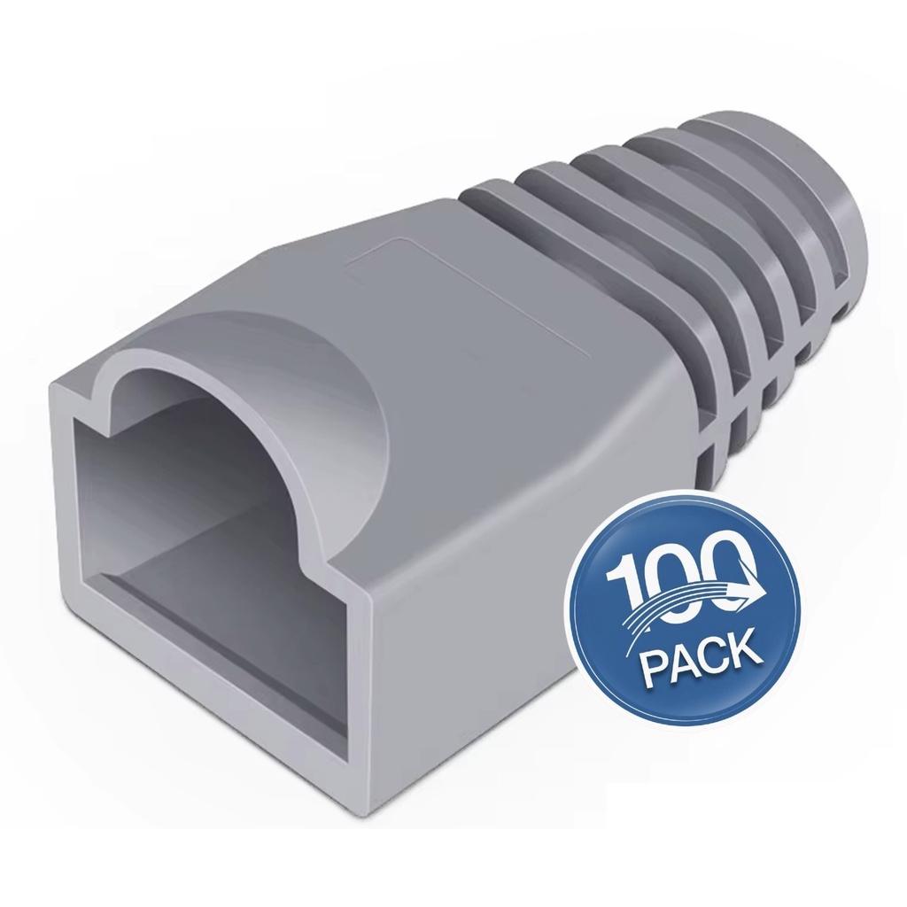 [WP-BTRJ-GRAY] Wireplus - Botas Protectoras RJ45 Color Gris [100 Unidades]