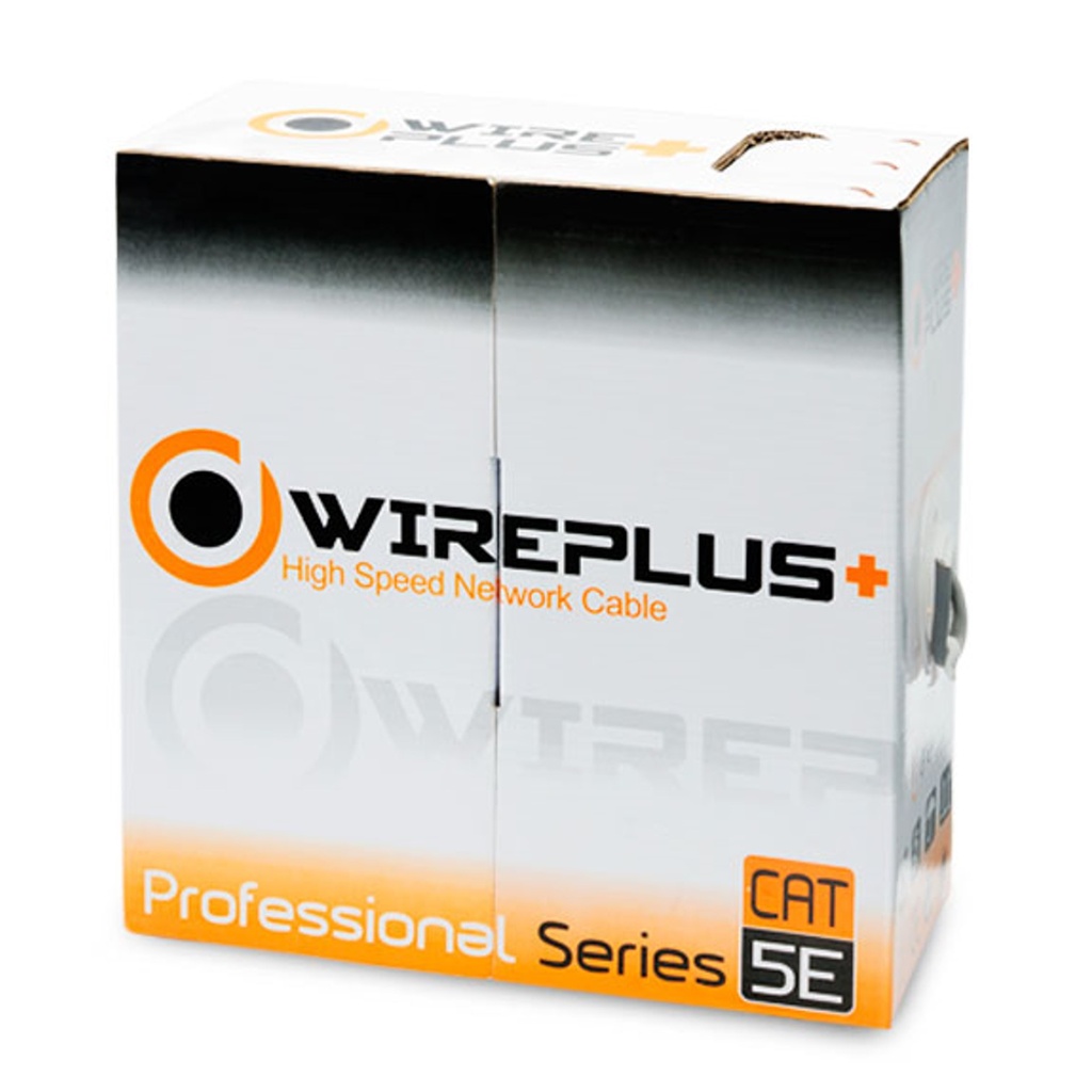 [CAB-UTP5-305] Wireplus - Cable UTP CAT5e (Categoria 5e) CCA Interior (Gris) [Caja 305 Metros]