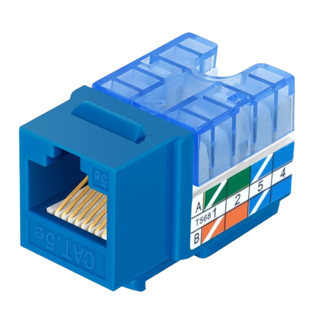 [WP-KRJ-C5EBLUE] Wireplus - Conector Keystone Jack Coupler RJ-45 CAT5e (Categoria 5e) (Azul) [Unidad]