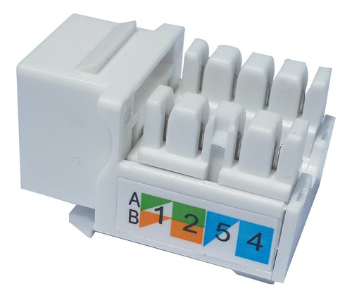 [WP-KRJ-C6WHITE] Wireplus  - Conector Keystone Jack Coupler RJ-45 Categoria 6 Blanco [Unidad]