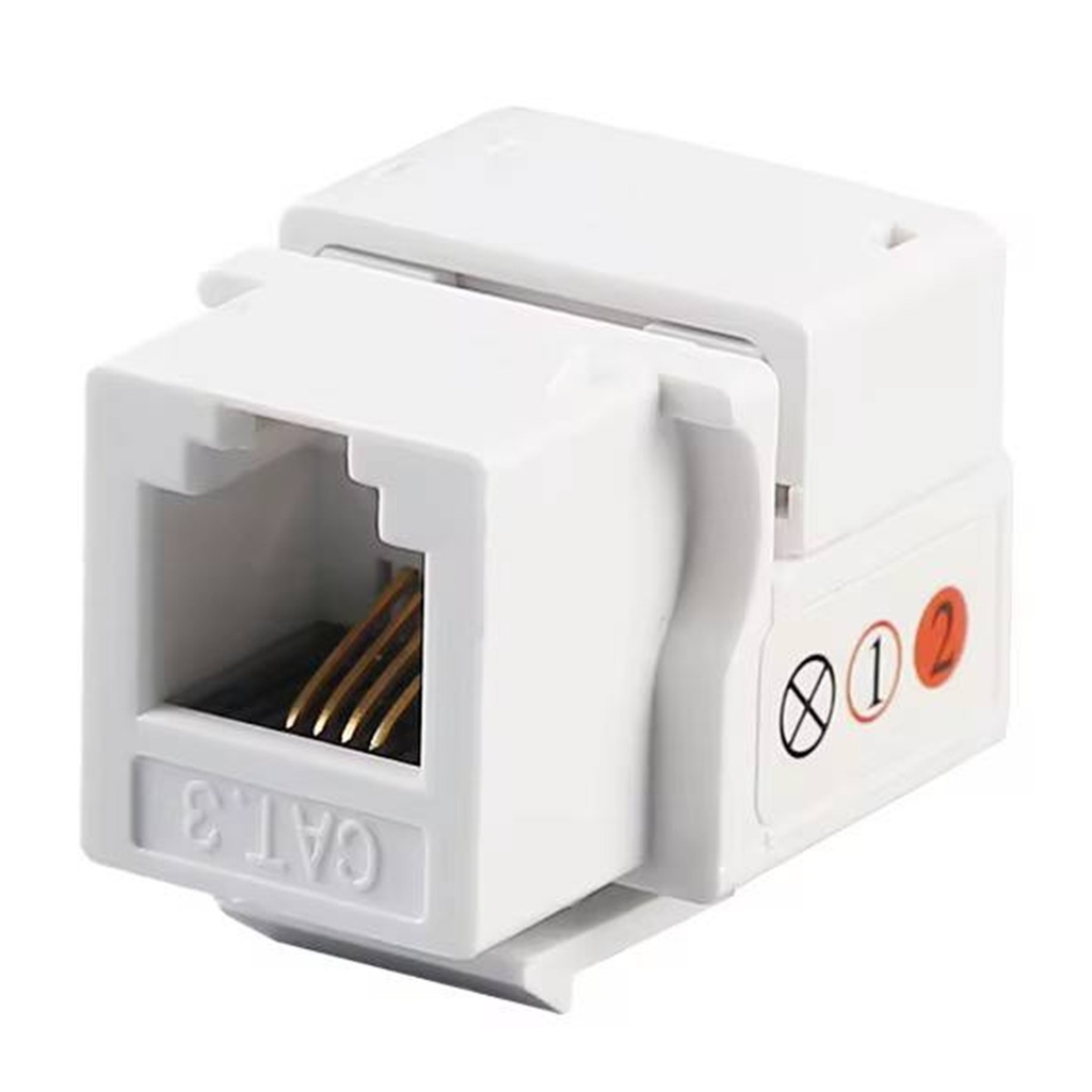 [WP-KRJ-C3TLF] Wireplus - Conector Keystone Jack Coupler Categoria 3 Blanco [Unidad]