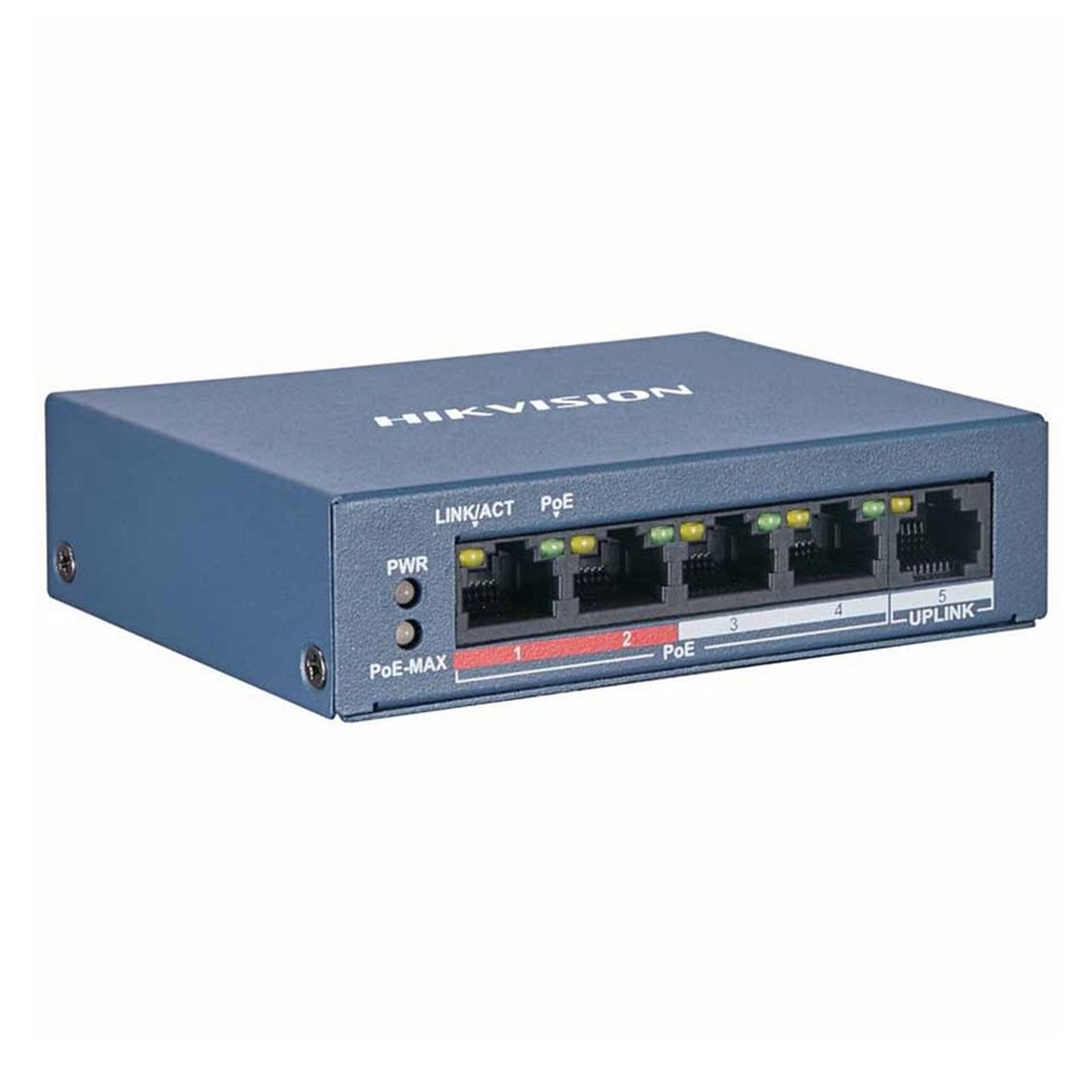 [DS-3E0105P-E/M(C)(O-STD)] Hikvision - Switch POE 4 Puertos a 10/100 Mbps + 1 Puerto Uplink