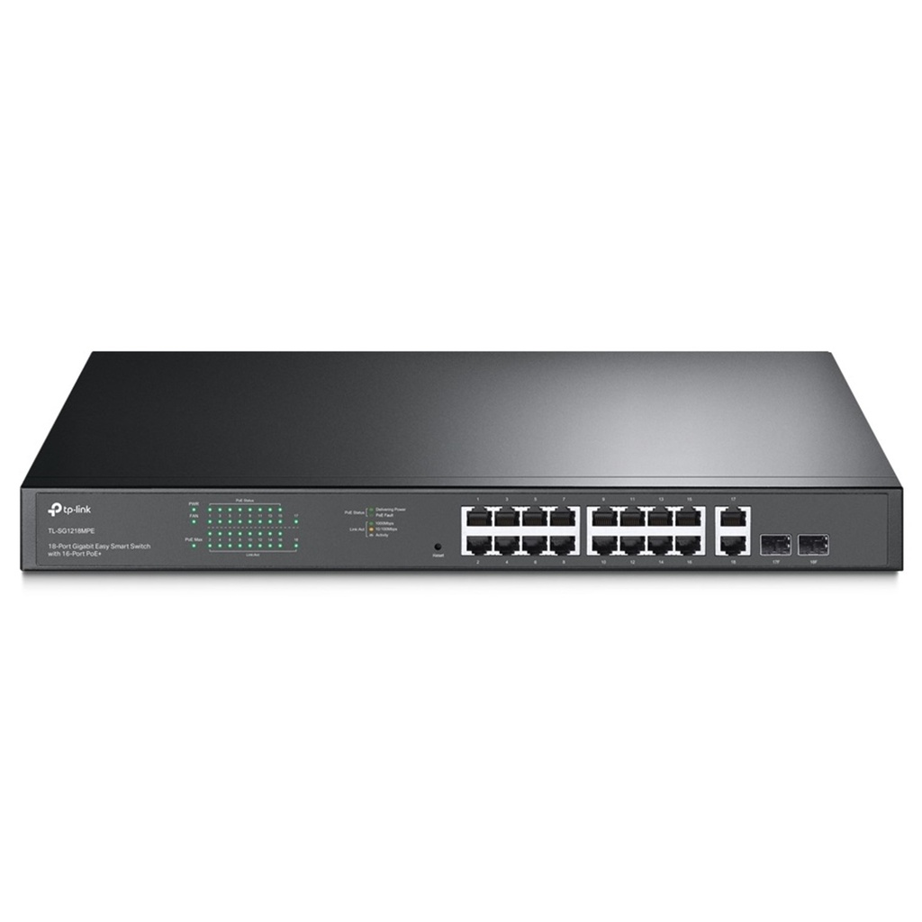 [TL-SG1218MPE] TP-Link - Switch Inteligente de 18 Puertos con POE de 16 Puertos Gigabit