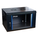 [WM6406-450-BLACK] Onlink - Rack de Pared [6U] Cerrado Fijo 600x 450x368mm con 3 Cerraduras y Puerta de Vidrio [Negro]