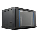 [WM6406-450-BLACK] Onlink - Rack de Pared [6U] Cerrado Fijo 600x 450x368mm con 3 Cerraduras y Puerta de Vidrio [Negro]