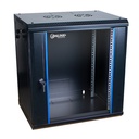 [WM6409-450-BLACK] Onlink - Rack de Pared [9U] Cerrado Fijo 600x450x501mm con 3 Cerraduras y Puerta de Vidrio [Negro]
