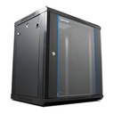 [WM6412-450-BLACK] Onlink - Rack de Pared [12U] Cerrado Fijo 600x450x635mm con 3 Cerraduras y Puerta de Vidrio [Negro]