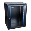[WM6412-450-BLACK] Onlink - Rack de Pared [12U] Cerrado Fijo 600x450x635mm con 3 Cerraduras y Puerta de Vidrio [Negro]