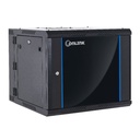 [WMG6506-550-BLACK] Onlink - Rack de Pared [6U] Cerrado Abatible 600x550x368mm con 3 Cerraduras y Puerta de Vidrio [Negro]