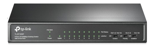 [TL-SF1009P] TP-Link - Switch de Escritorio de 9 Puertos a 10/100 Mbps con 8 Puertos POE