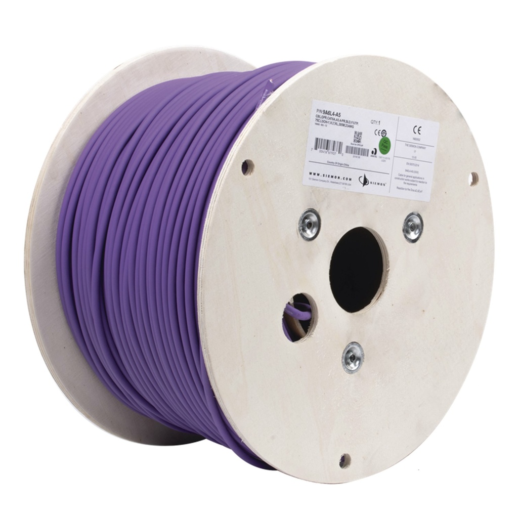 [9A6L4-A5] Siemon - Cable F/UTP CAT6A (Categoria 6A) 100% Cobre Interior (Violeta) [Bobina 305 Metros]