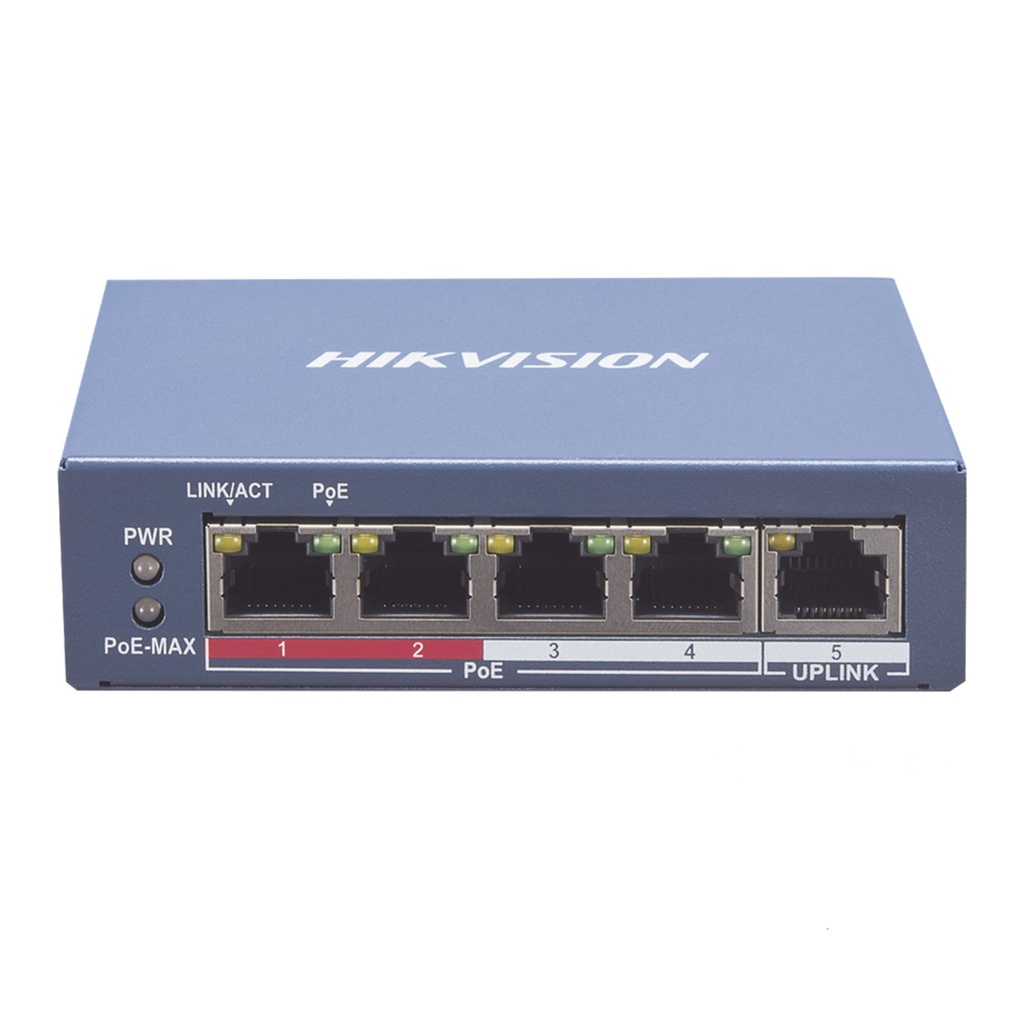 [DS-3E1105P-EI] Hikvision - Switch POE 4 Puertos a 10/100 Mbps + 1 Puerto Uplink