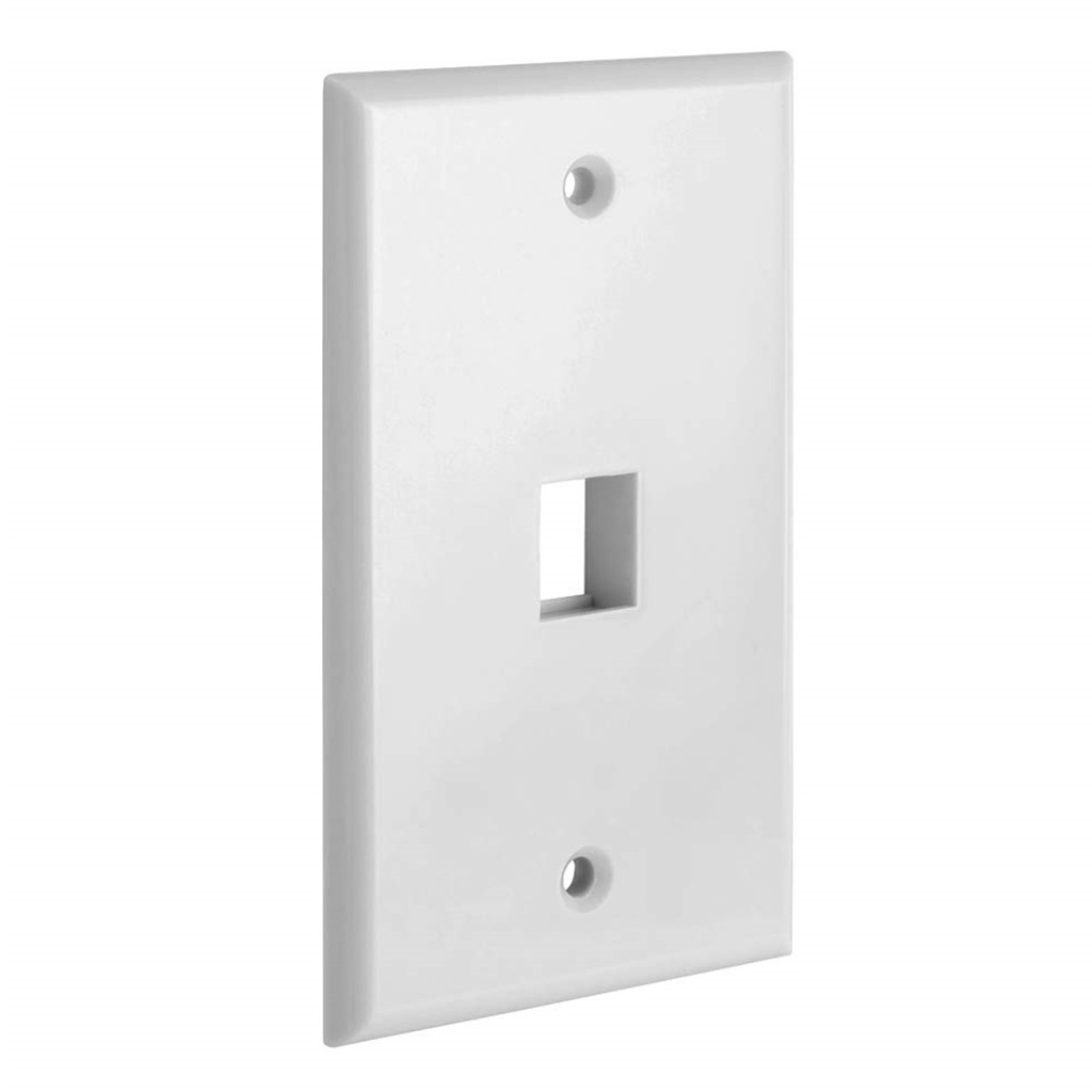 [STC-FP01] STC- Face Plate Placa Frontal de Pared para Keystone 1 Puerto Blanco [Unidad]