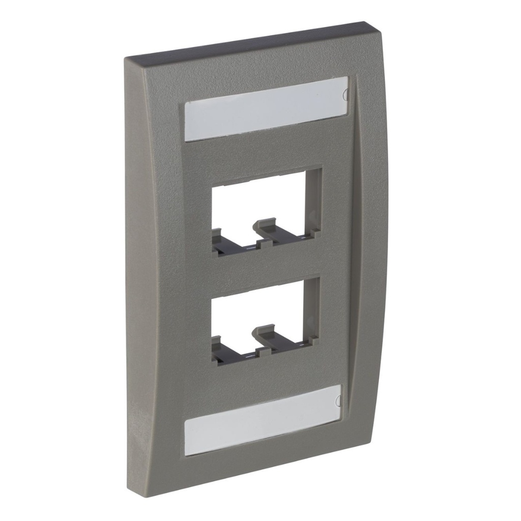 [CFPE4IGY] Panduit - Face Plate Placa Frontal de Pared Ejecutivo para Keystone 4 Puertos Pan-Net Gris [Unidad]