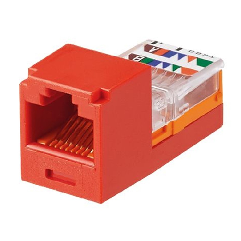[CJ588RDY] Panduit - Conector Jack Coupler RJ45 CAT5e (Categoria 5e) Rojo Pan-Net [Unidad]