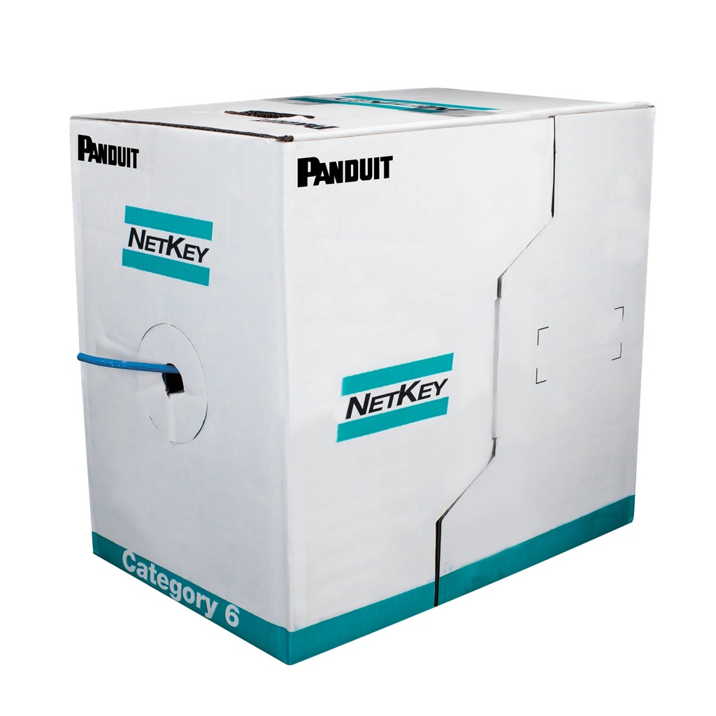 [NUL6C04BU-FE] Panduit - Cable UTP CAT6 (Categoria 6) 100% Cobre LSZH 24 AWG NetKey Interior (Azul) [Caja 305 Metros]