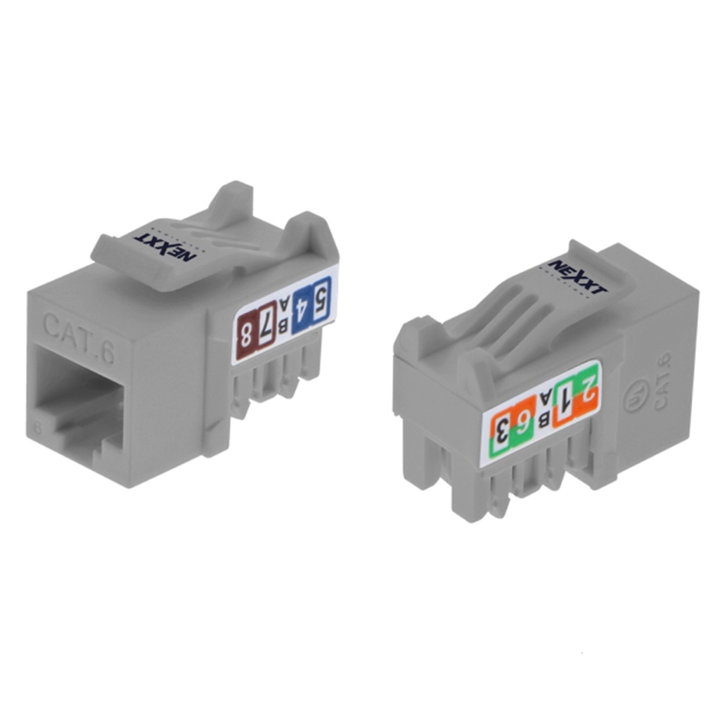 [AW120NXT27] Nexxt - Conector Jack Coupler RJ45 Tipo 110 CAT6 (Categoria 6) (Gris) [Unidad]