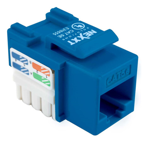 [AW110NXT12] Nexxt - Conector Jack Coupler RJ45 Tipo 110 CAT5e (Categoria 5e) (Azul) [Unidad]