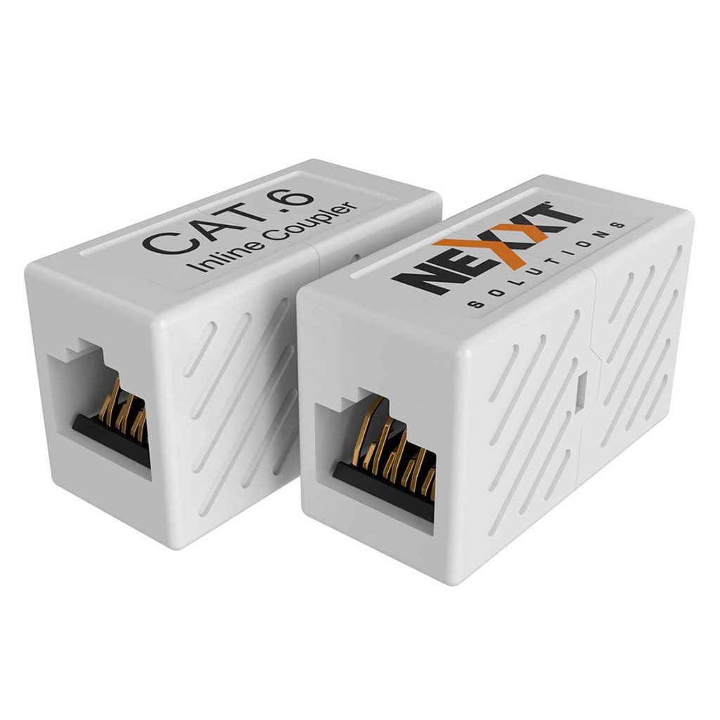 [AE180NXT08] Nexxt - Conector Jack Coupler RJ45 Acoplador Lineal CAT6E (Categoria 6E) (Blanco) [Unidad]