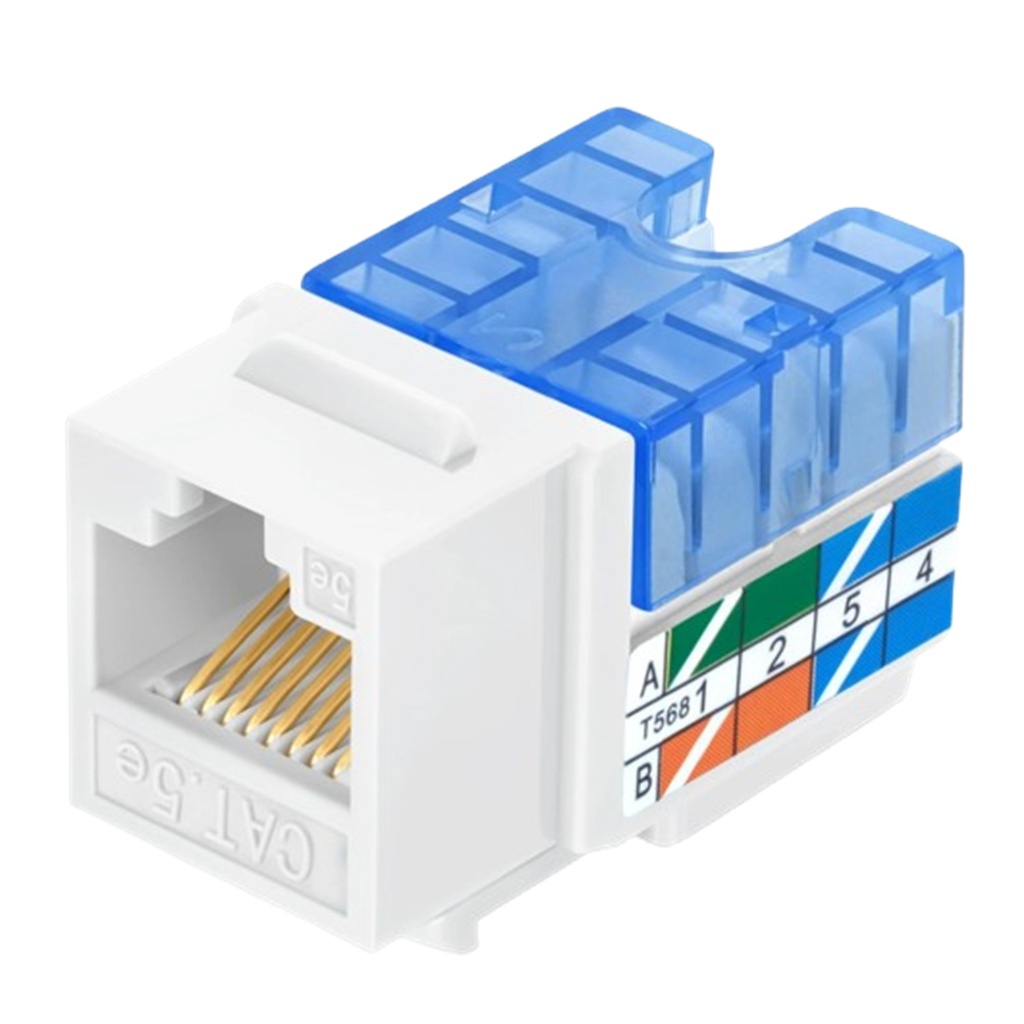 [STC-5EKYSW] STC- Conector Jack Coupler RJ45 CAT5e (Categoria 5e) (Blanco) [Unidad]