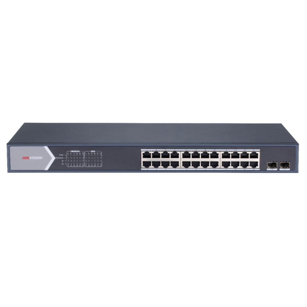 [DS-3E0526P-E/M] Hikvision - Switch POE 24 Puertos Gigabit + 2 Puertos Uplink
