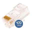 [AW102NXT01] Nexxt - Conector RJ45 Modular CAT5e (Categoria 5e) 30 Micras Sin Blindaje [100 Unidades]