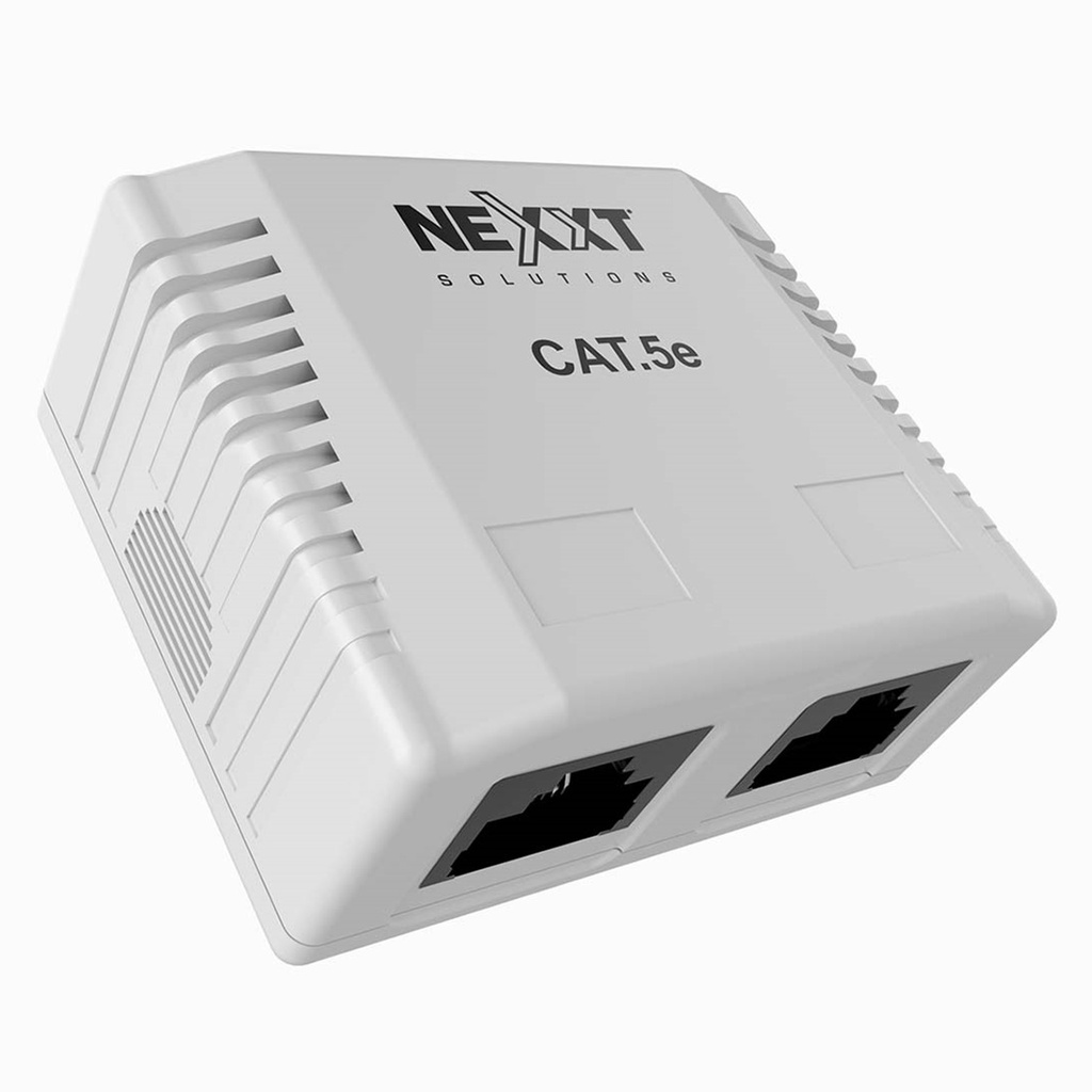 [AE180NXT13] Nexxt - Caja de Montaje Superficial RJ-45 CAT5E 2 Puertos