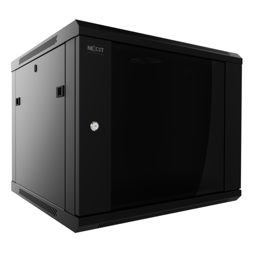 [AW222NXT40] Nexxt - Rack de Pared [12U] Cerrado Fijo con Puerta de Vidrio 600x600mm [Negro]