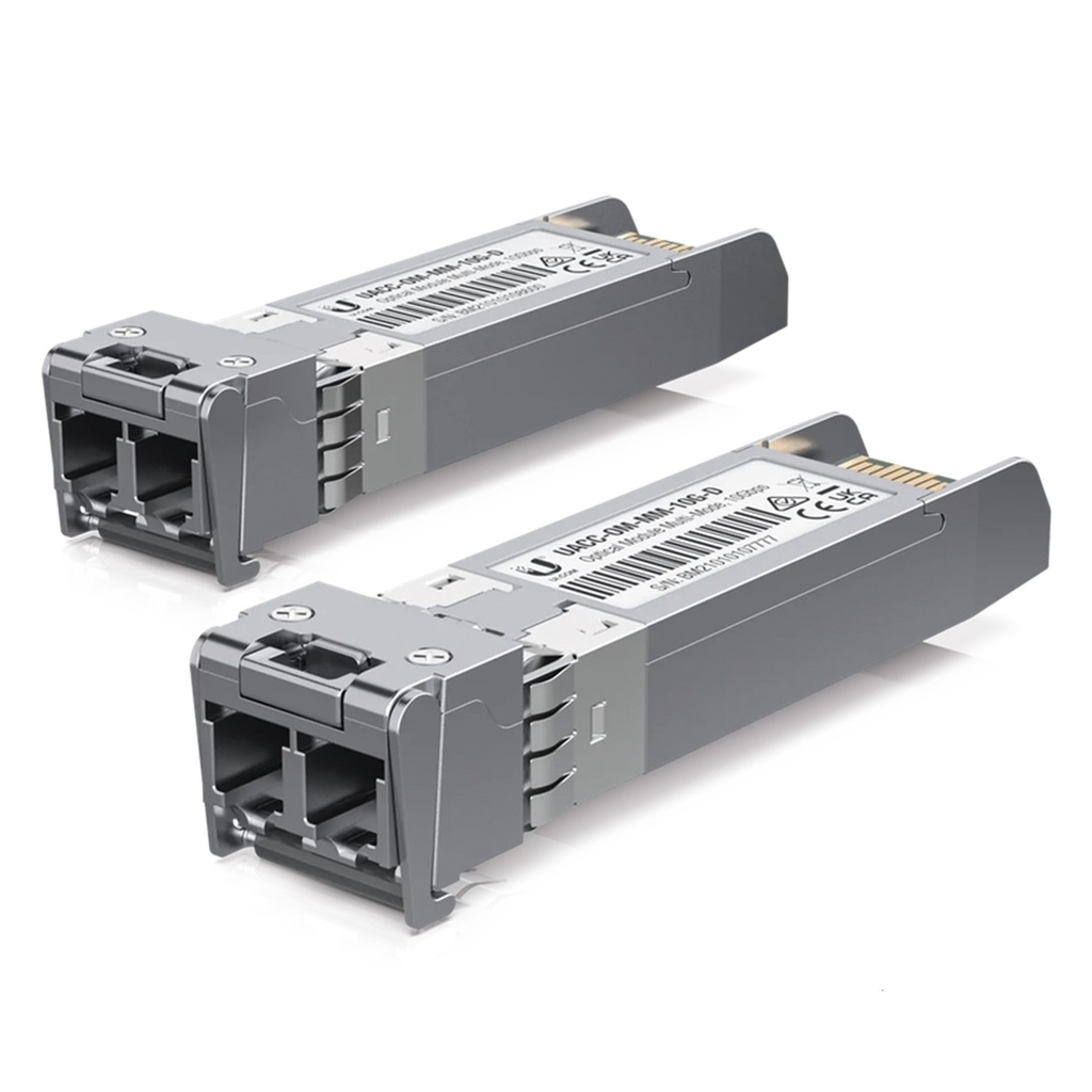 [UACC-OM-MM-10G-D-2] Ubiquiti - UFiber Módulo SFP+ 10G Transceptor MiniGibic MultiModo 10Gbps Hasta 300 Metros Conectores LC [2-Pack]