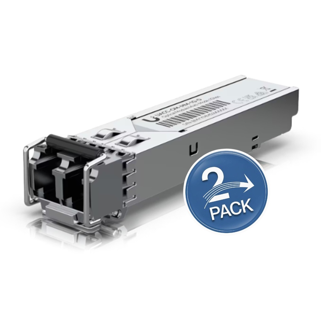 [UACC-OM-MM-1G-D-2] Ubiquiti - UFiber Módulo SFP Transceptor MiniGibic MultiModo 1.25Gbps Hasta 550 Metros Conectores LC [2 Unidades]