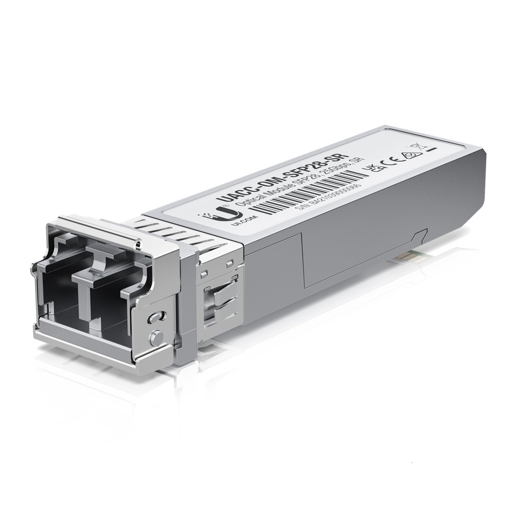 [UACC-OM-SFP28-SR] Ubiquiti - Transceptor de Fibra Optica Multimodo SFP28 hasta 25Gbps con 2 conectores LC Hasta 100 Metros [1 Unidad]