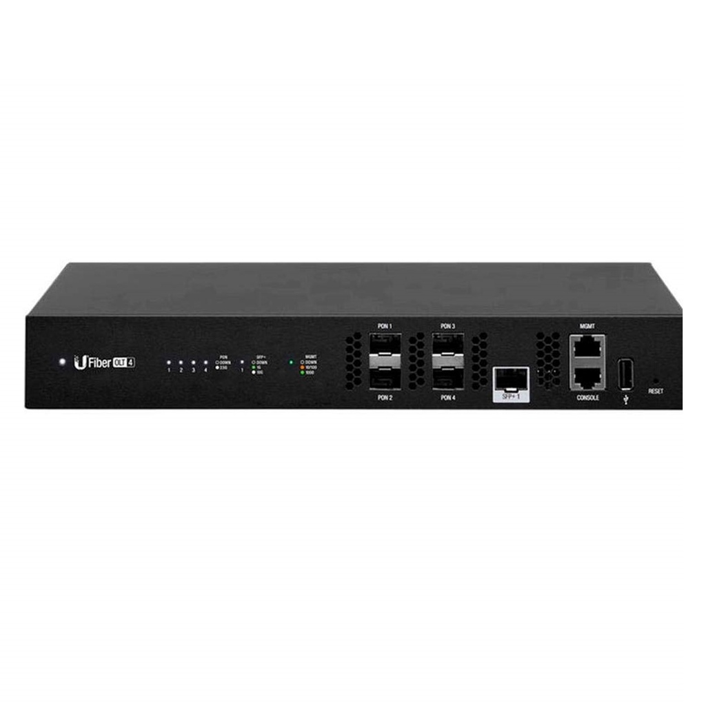[UF-OLT-4] Ubiquiti - UFiber GPON OLT Terminal de Línea Optica hasta 512 ONUs concurrentes 4 Puertos SFP GPON + 1 Puertos SFP+ 10G