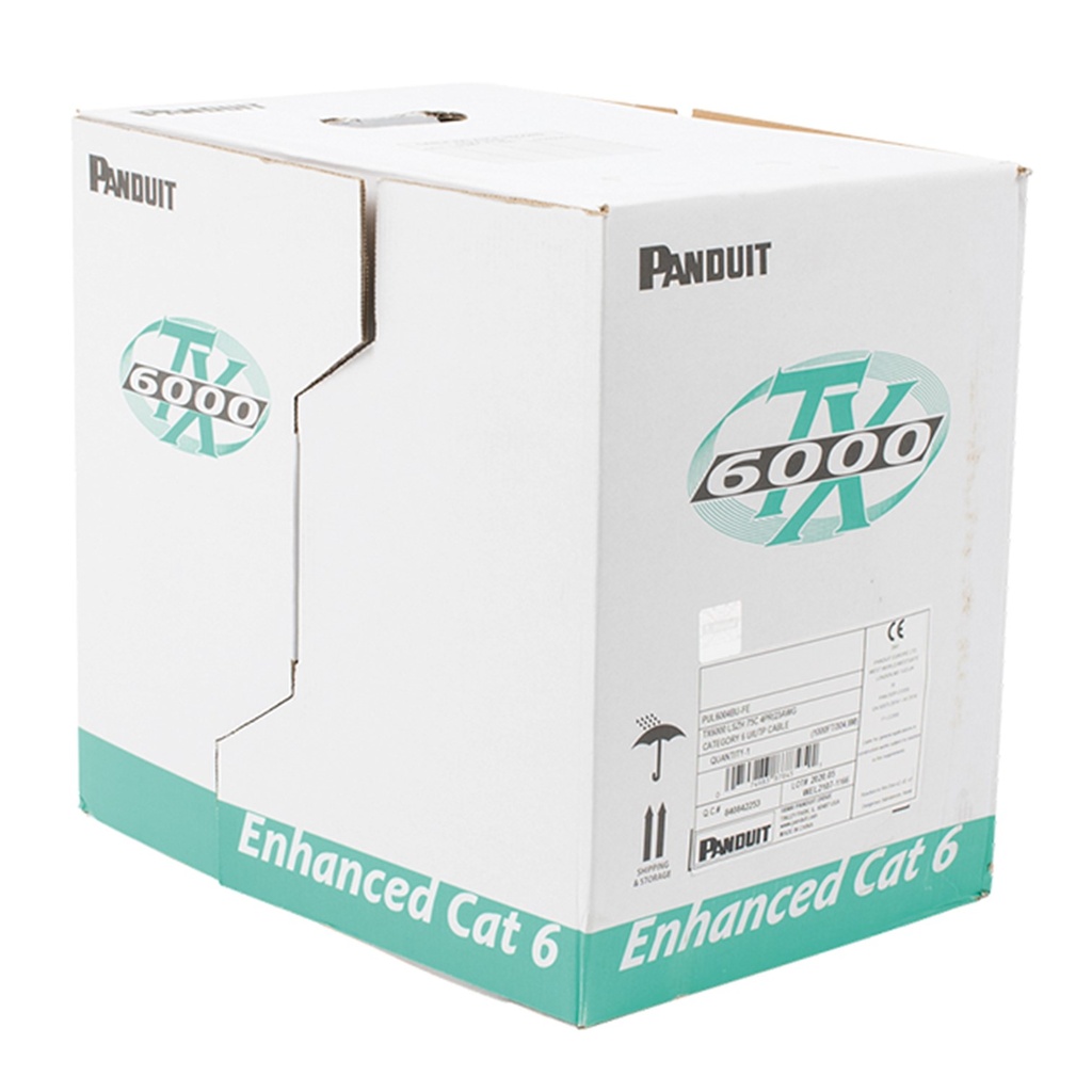 [NUL6CR04BU-CE] Panduit - Cable U/UTP CAT6 (Categoria 6) 100% Cobre LSZH 24 AWG NetKey Interior (Azul) [Caja 305 Metros]