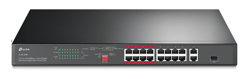 [TL-SL1218P] TP-Link - Switch para Montaje en Rack de 16 Puertos PoE 10/100 Mbps + 2 Puertos Gigabit