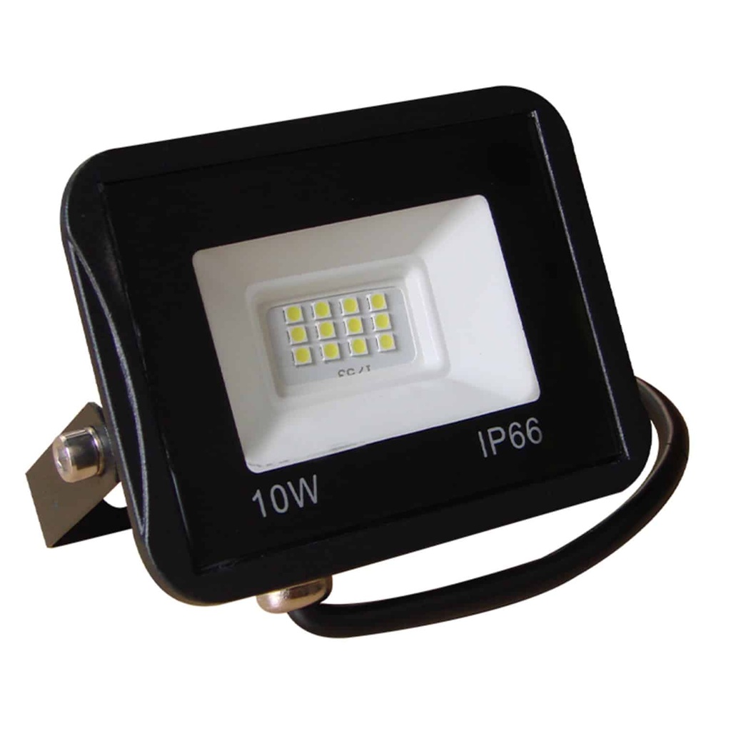 Reflector LED Compacto 10W 6500K Luz Fria [Negro] SMD Ledplus+