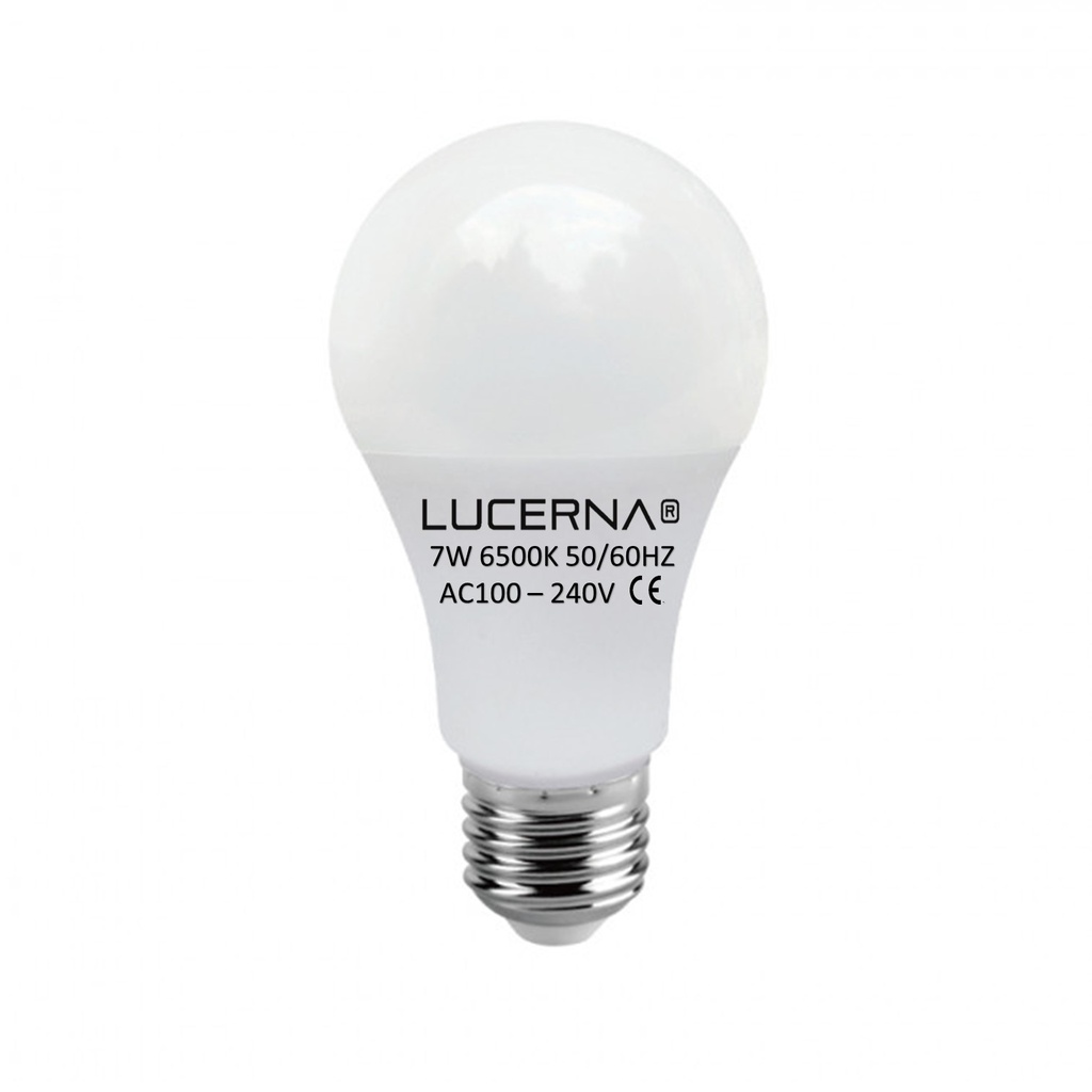 [7W-B-E27-6.5K] Lucerna - Bombillo LED Bulbo 7W 6500K Luz Fria 630lm Rosca E27 A60