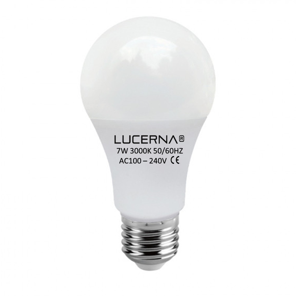 [7W-B-E27-3K] Lucerna - Bombillo LED Bulbo 7W 3000K Luz Calida 630lm Rosca E27 A60