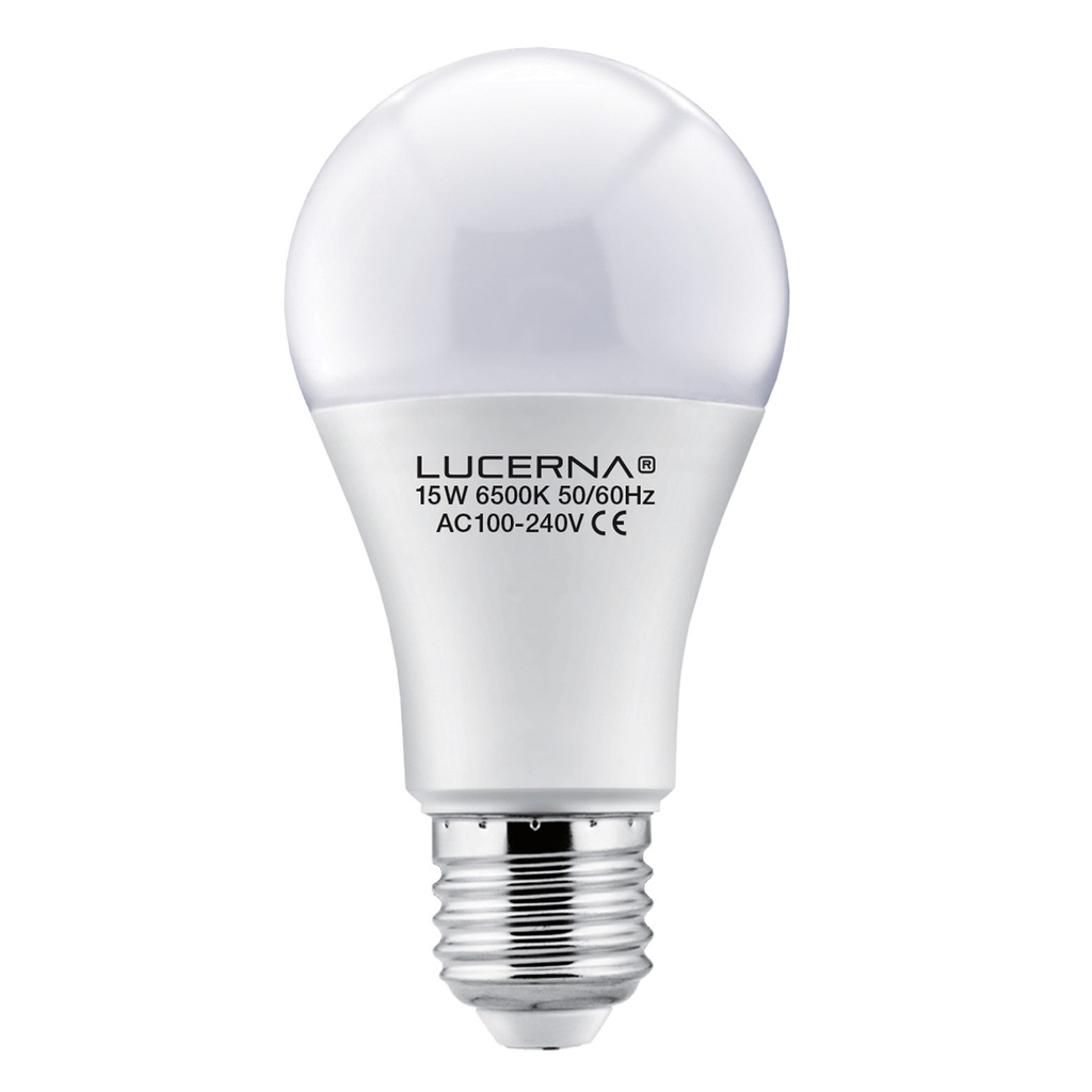 [15W-B-E27-6.5K] Lucerna - Bombillo LED Bulbo 15W 6500K Luz Fria 1350lm Rosca E27 A60