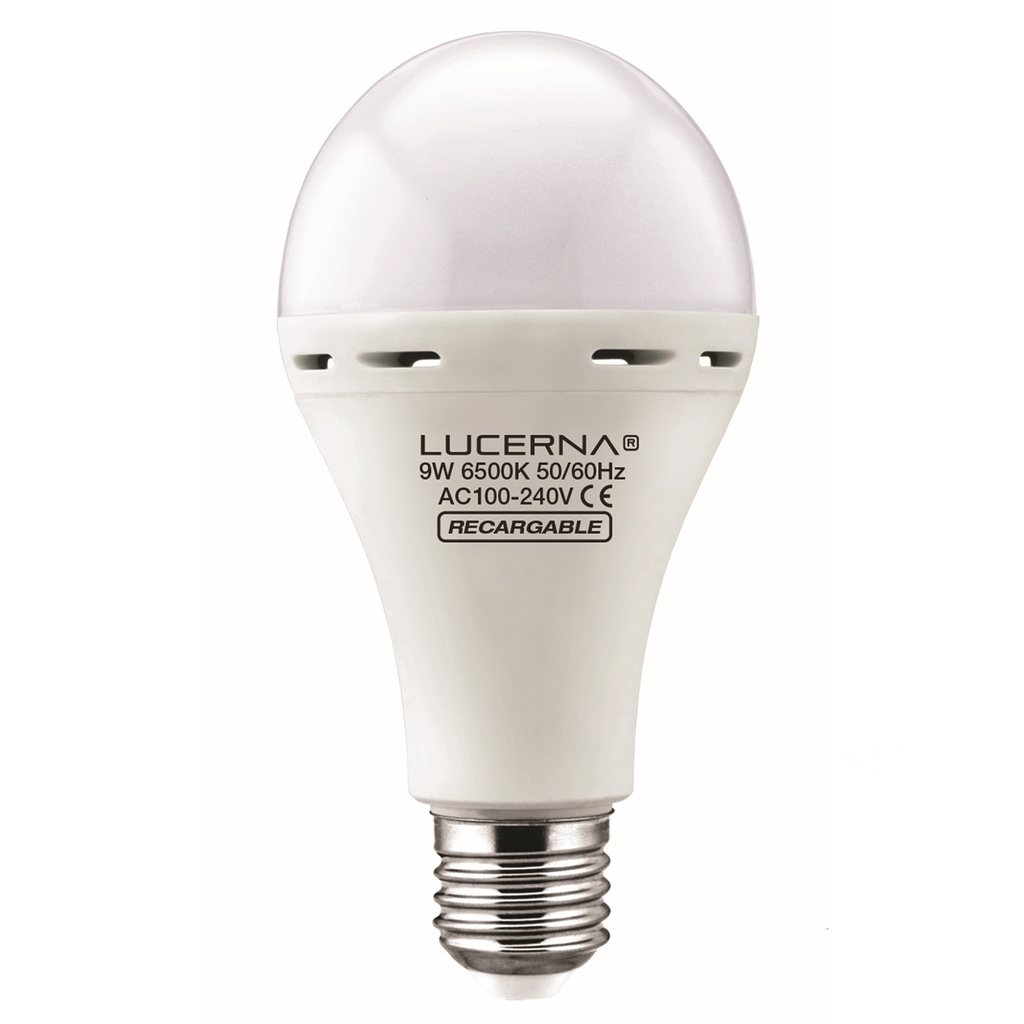 [9W-BE-E27-6.5K] Lucerna - Bombillo LED Bulbo EmeRGEncia Recargable 9W 6500K Luz Fria 810lm Rosca E27