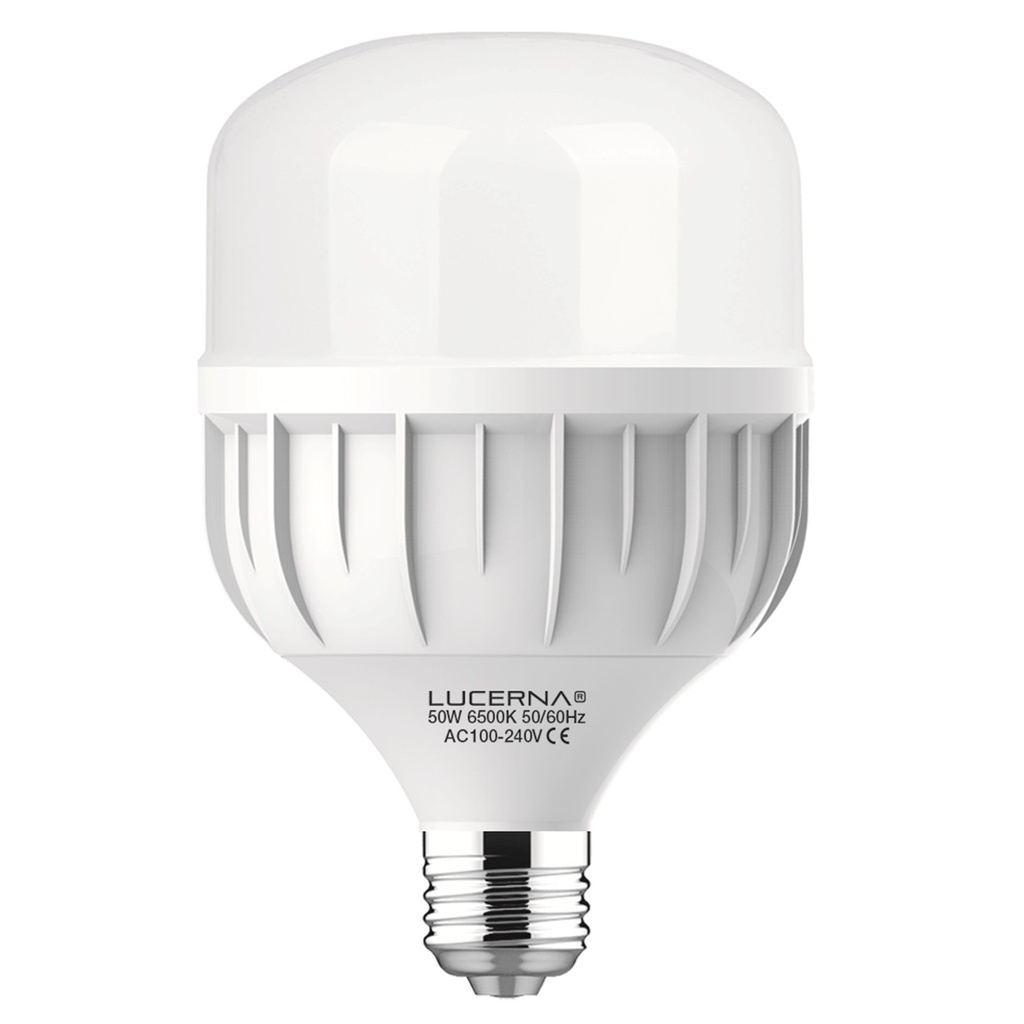 [50W-B-E27-6.5K] Lucerna - BombilloLED Bulbo Alto Vatiaje 50W6500K Luz Fria 4500lm Rosca E27