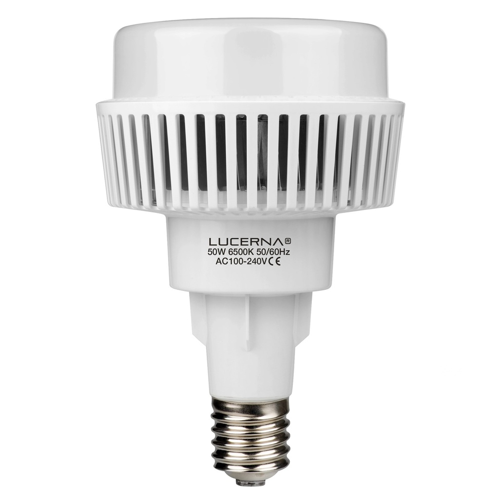[50W-B-E40-6.5K] Lucerna - BombilloLED Bulbo Alto Vatiaje 50W 6500K Luz Fria 4500lm Rosca E40