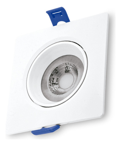 [307C-6.5K] Lucerna - Lampara Spot DirigibleLED 7W 6500K Luz Fria Cuadrada Empotrar Borde Blanco 630lm